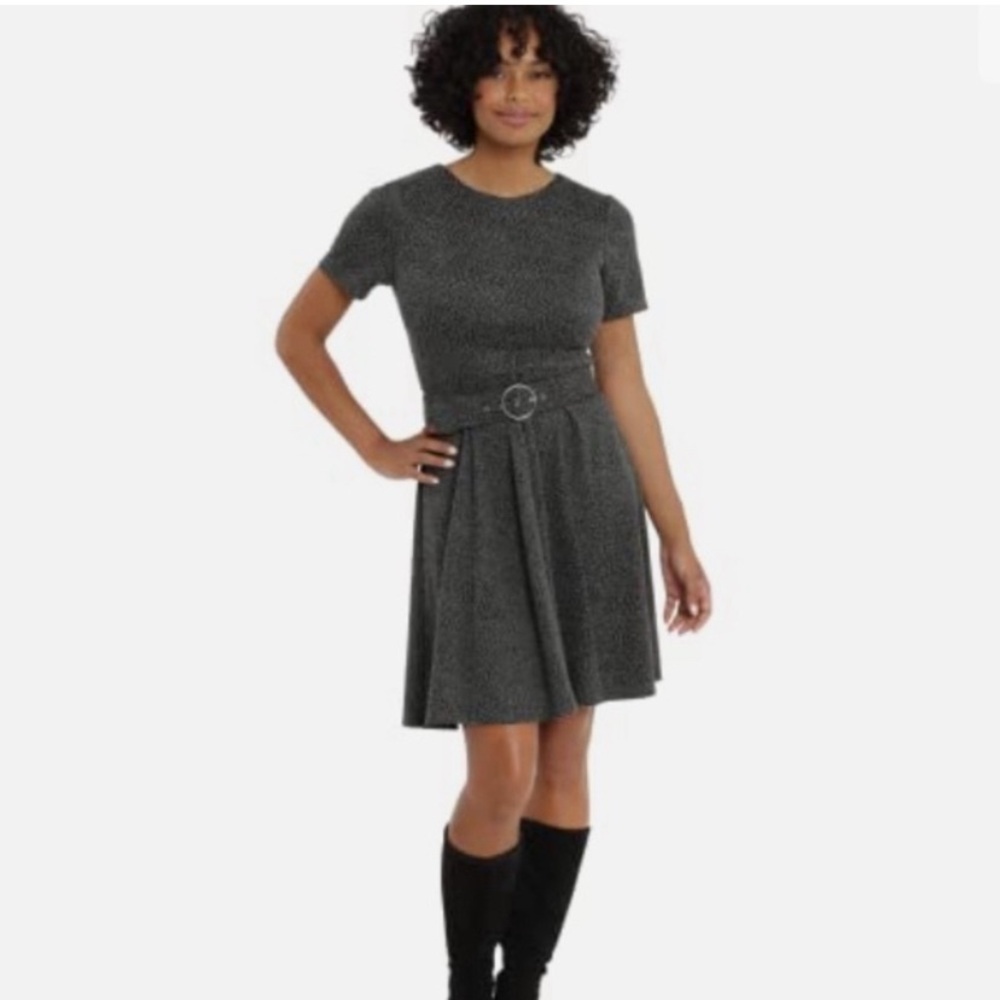 NWT Stitch Fix Maggy London dress jacquard leoapard amara belted